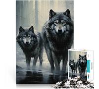 Puzzle 1000 pièces pour Adultes “ Art du Loup” Fait de Papier,pour Les 14 Ans et Plus Difficile à réaliser mais Amusant et Humoristique Jeu de Noël Cadeaux pour Femmes。Taille:26x38cm