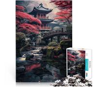 Puzzle 1000 pièces pour Adultes Art du Paysage Japonais Fabriqué en Carton Convient aux 14 Ans et Plus Jouet éducatif pour Apprendre Cadeaux pour Les Amis et la Famille。Taille:26x38cm