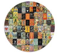 Puzzle 1000 pièces pour Adultes, Art du Tarot, Puzzle Rond en Papier, œuvre d'art, décoration, Jouet Intelligent pour Jeux d'intérieur en Famille (67,5 x 67,5 cm)