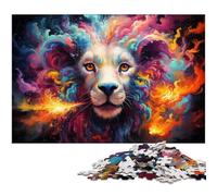 Puzzle 1000 pièces pour Adultes Art Fantastique Ciel étoilé Lion Puzzle Familial Amusant activités à la Maison Cadeau d'anniversaire Cadeaux de Voyage 1000 pièces (75 x 50 cm)