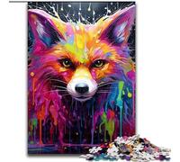 Puzzle 1000 pièces pour Adultes Art Fox Puzzles Difficiles pour Adultes Idéal pour Les Amoureux, Cadeau Parfait pour Noël, Le Nouvel an, la Saint-Valentin Taille : 38x26cm