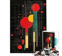 Puzzle 1000 pièces pour Adultes Art géométrique Abstrait Jouet addictif pour cultiver la Patience Jeu Pratique décoration intérieure Cadeau d'anniversaire (Taille 38x52cm)
