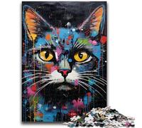 Puzzle 1000 pièces pour Adultes, Art Graffiti, Chat, Jeux éducatifs, décoration de la Maison, Jeu éducatif pour Anniversaire, Noël, 50x75cm