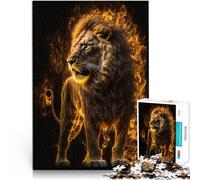 Puzzle 1000 pièces pour Adultes Art Lions Jeux Jouets Cadeau 26 x 38 cm avec Affiche et fiche de Questions Assorties pour Les 14 Ans et Plus