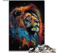 Puzzle 1000 pièces pour Adultes Art Neon Lion Puzzle Parfait pour Les Adolescents et Les Loisirs en Famille, pour Les Anniversaires (Taille : 50x75cm)