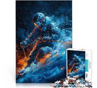 Puzzle 1000 pièces pour Adultes Art numérique de Ski épique Défi Difficile pour soulager Le Stress décoration Murale 38x26cm