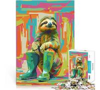 Puzzle 1000 pièces pour Adultes Art Paresseux Cool avec Une Botte Verte défi éducatif est idéal comme Cadeau pour Toute la Famille 50x70cm