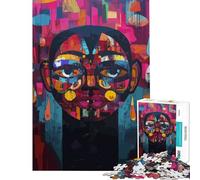 Puzzle 1000 pièces pour Adultes Art Pop Visage Abstrait Portrait kaléidoscopique Jouet éducatif Jeu Familial Une œuvre d'art pour Les Amateurs de Jeux (Dimensions 38x26cm)