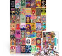 Puzzle 1000 pièces pour Adultes Art psychédélique rétro Jouets éducatifs d'apprentissage Décoration d'intérieur et Cadeaux Uniques 52x38cm