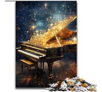 Puzzle 1000 pièces pour Adultes Art Star Piano Puzzles en Bois, activité familiale, décoration d'intérieur DIY, Cadeau de Vacances 1000 pièces(50x75cm)