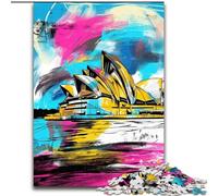 Puzzle 1000 pièces pour Adultes Art Sydney Opera House Jigsaw Puzzle Fabriqué en Carton, Cadeau Parfait pour Les Anniversaires, Noël, Halloween, Thanksgiving, Pâques 1000 pièces(26x38cm)
