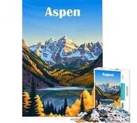Puzzle 1000 pièces pour Adultes Aspen Colorado Motif Difficile à Assembler décoration intérieure Jouet pour Les 14 Ans et Plus 50x75cm