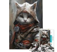 Puzzle 1000 pièces pour Adultes Assassins Chibi Cat Puzzle Adulte Jouet Décoration Murale Course de Vitesse Manuelle Cadeaux de Noël et d'anniversaire (Dimensions 38x52cm)
