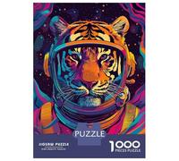 Puzzle 1000 Pièces pour Adultes Astronaut Tiger Space Puzzle pour Adultes Jeux Relaxants Analyse Et Logique, Idéal comme Cadeau pour Toute La Famille 70x50cm/1000pcs