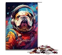 Puzzle 1000 pièces pour Adultes Astronaute Bulldog Décompression Intellectuelle Éducative Jouet Idées Cadeaux 75x50cm