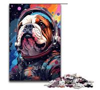 Puzzle 1000 pièces pour Adultes Astronaute Bulldog Jeu de Puzzle Décoration Parfaite pour Les Adolescents de 14 Ans et Plus 75x50cm
