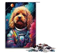 Puzzle 1000 pièces pour Adultes Astronaute Caniche par SplattersLots of Thick Color Puzzle Hands on Game 75x50cm