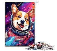 Puzzle 1000 pièces pour Adultes Astronaute Corgi Baby Puzzle Jeu Stimulant Une œuvre d'art Convient aux Adolescents de 14 Ans et Plus 75x50cm