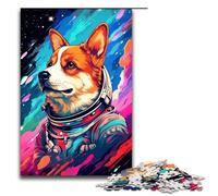 Puzzle 1000 pièces pour Adultes Astronaute Corgi bébé Jeu Pratique décoration d'intérieur Unique et Cadeaux 75 x 50 cm