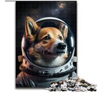Puzzle 1000 pièces pour Adultes Astronaute Corgi Puzzle Impossible pour Adultes Taille 26x38cm Activité familiale Amusante, défi cérébral, pour Adolescent