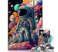 Puzzle 1000 pièces pour Adultes Astronaute dans l'espace 1000 pièces pour Adolescents Jeux d'activités familiales stimulants Jouet de Bricolage pour décoration Murale de la Maison Cadeaux 26x38cm