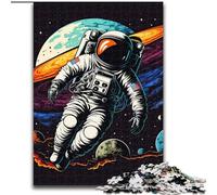 Puzzle 1000 pièces pour Adultes Astronaute dans l'espace en Bois, pour Noël et Le Nouvel an, Cadeau de Vacances 50x75cm. Un pour Noël ou Un Anniversaire.