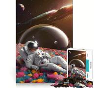 Puzzle 1000 pièces pour Adultes Astronaute dans Une Bulle Jeu de Construction Propre et Amusant Activité relaxante pour Un Anniversaire (38x26cm)