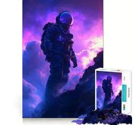 Puzzle 1000 pièces pour Adultes Astronaute dans Une nébuleuse Violette Jeu d'assemblage Facile et Amusant Activité relaxante pour Un Anniversaire (50x75cm)