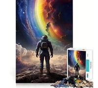 Puzzle 1000 pièces pour Adultes Astronaute dans Une tempête de nébuleuses Jeu d'articulation Propre et Amusant Activité de détente pour Un Anniversaire (50x75cm)