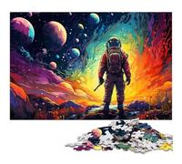 Puzzle 1000 pièces pour Adultes Astronaute Debout sur Une Galaxie colorée Puzzles pour Adultes et Enfants Puzzle en Bois Superbe Cadeau 1000 pièces (75 x 50 cm)