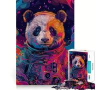 Puzzle 1000 pièces pour Adultes Astronaute,Espace,Panda Jeu d'articulation Propre et Amusant Activité relaxante pour Un Anniversaire (50x75cm)