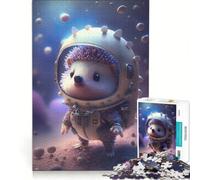 Puzzle 1000 pièces pour Adultes, Astronaute et hérisson de l'espace, Jouet éducatif et Stimulant intellectuel, idéal comme Cadeau 38x26cm