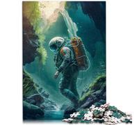 Puzzle 1000 pièces pour Adultes Astronaute Grotte Perdue Puzzle Jeu Pratique 38x52cm Anniversaire Unique et Cadeaux pour Adolescent 14+