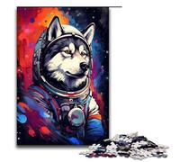 Puzzle 1000 pièces pour Adultes Astronaute Husky. De Nombreux Jouets de Puzzle épais et colorés à Faire soi même. Excellents Cadeaux de Noël pour Les Adolescents de 14 Ans et Plus. 75 x 50 cm.