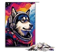 Puzzle 1000 pièces pour Adultes Astronaute Husky. De Nombreux Jouets éducatifs intellectuels et décompressants aux Couleurs épaisses 75 x 50 cm.