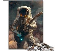 Puzzle 1000 pièces pour Adultes Astronaute Jouant de la Guitare, adapté aux Personnes de 14 Ans et Plus Jeux éducatifs Cadeaux du Père Noël Secret (Taille 26x38cm)