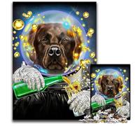 Puzzle 1000 pièces pour Adultes Astronaute Labrador Puzzles impossibles pour Adultes Activité familiale DIY Décoration d'intérieur Cadeau de Vacances 1000 pièces (75x50cm)