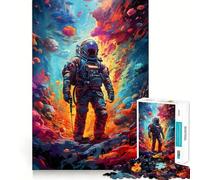 Puzzle 1000 pièces pour Adultes Astronaute l'espace est Sauvage Jeu d'articulation Propre et Amusant Jeu de réflexion Relaxant Activité d'anniversaire (38x26cm)