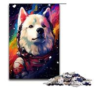 Puzzle 1000 pièces pour Adultes Astronaute Samoyède par SplattersBeaucoup de Puzzle éducatif épais et coloré Jeu éducatif pour Anniversaire Noël 75x50cm