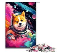 Puzzle 1000 pièces pour Adultes Astronaute Shiba Inu Bébé par SplattersLots of Thick Color Puzzle Hands on Game 75x50cm