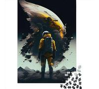 Puzzle 1000 pièces pour Adultes Astronaute sur Affiche de Film Puzzle en Bois pour Adultes Jouets de Divertissement Familial 1000 pièces (75 x 50 cm)