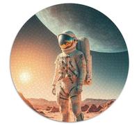 Puzzle 1000 pièces pour Adultes Astronaute sur Une Nouvelle planète Puzzle Rond 1000 pièces Jeu de réflexion pour Adolescents, Cadeau de Vacances idéal 67,5 x 67,5 cm
