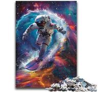 Puzzle 1000 pièces pour Adultes, Astronaute, Surf Spatial, Jeu de réflexion, décoration Murale, Cadeaux d'anniversaire et de Noël Uniques, 50x75cm