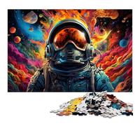 Puzzle 1000 pièces pour Adultes Astronautes colorés sur la planète Puzzles en Bois Puzzle éducatif 1000 pièces (75 x 50 cm)
