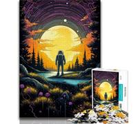 Puzzle 1000 pièces pour Adultes astronautes psychédéliques Puzzles pour Adultes Anti-Stress Vacances Tuer Le Temps décoration de la Maison Jouets 26x38cm