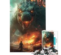 Puzzle 1000 pièces pour Adultes Attaque de Monstres scène épique Activités Amusantes à la Maison Jeu Anti-Stress et Casse-tête pour Les 14 Ans et Plus (38x52cm)