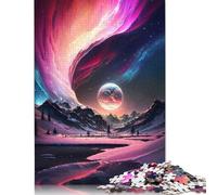 Puzzle 1000 pièces pour Adultes Aurora Galaxy Dreamscape Puzzles carrés en Papier Jouet Décoration Murale Cadeaux de Noël 1000 pièces (75 x 50 cm)