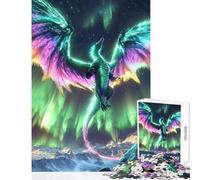 Puzzle 1000 pièces pour Adultes Aurora Genesis Dragon Jeu Anti-Stress Cadeau d'anniversaire Jeu Impossible avec Poster et fiche de Questions Assortis Format 38x26cm