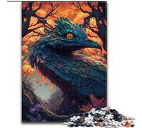 Puzzle 1000 pièces pour Adultes Autruche Mystique en Bois, pour Noël et Le Nouvel an, Cadeau de Vacances 50x75cm pour Jeu interactif en Famille