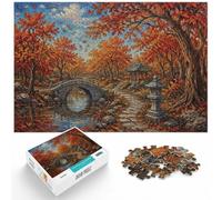 Puzzle 1000 pièces pour Adultes, Autumn Path with Stone Lantern Painting | Pour les w nds tranquilles : ce puzzle pour adultes de 1000 pièces peut se répartir sur plusieurs séances.